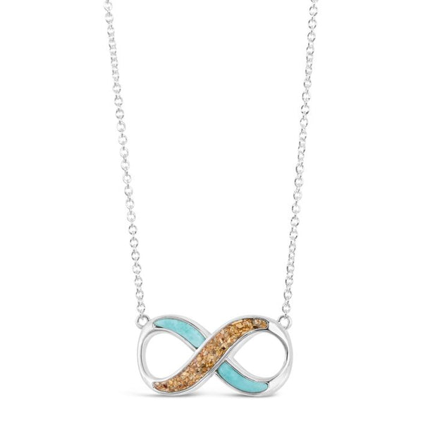 Infinity Necklace Larimar and Sand