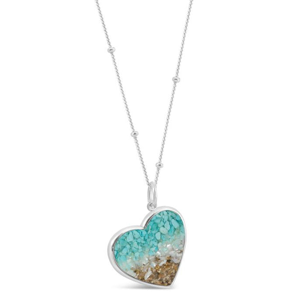 Tilted Full Heart Necklace - Ocean Gradient