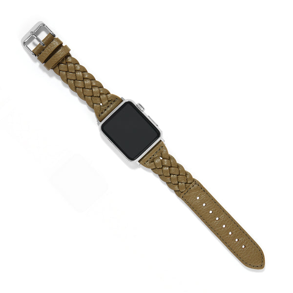 Sutton Braided Leather Watch Band Olive