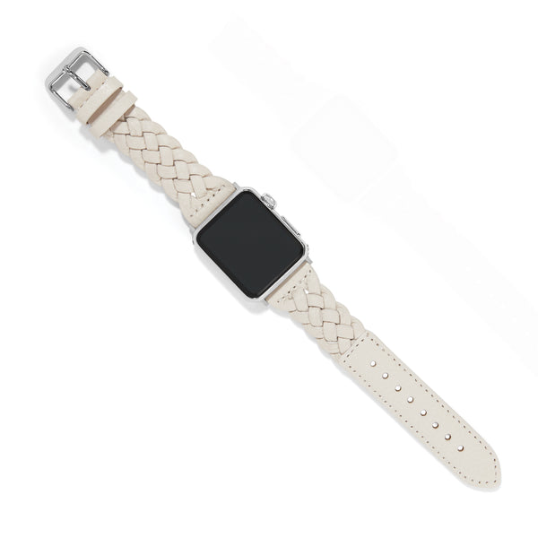 Sutton Braided Leather Watch Band - White