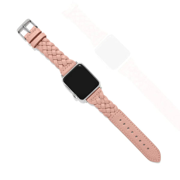 Sutton Braided Leather Watch Band Pink Sand
