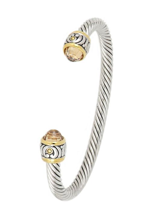 Nouveau Small Wire Cuff Bracelet Champagne