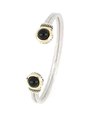 Perola Black Onyx Cuff Bracelet - Jenna Jane's Jewelry