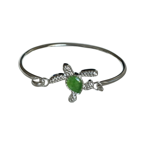 Sea Turtle Bracelet - Green Sea Glass