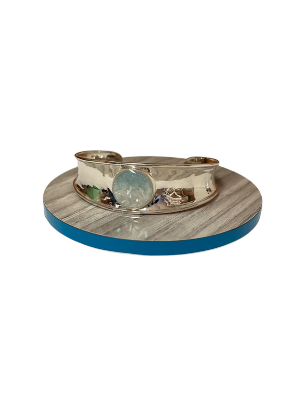 Bayview Cuff - Aquamarine and Mother of Pearl