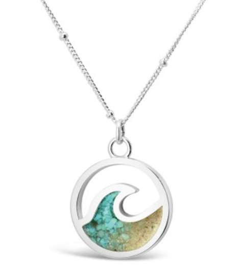 Cresting Wave Necklace - Turquoise Gradient