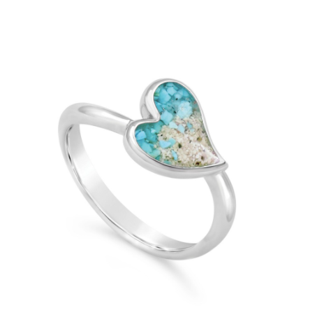 Full Heart Ring - Turquoise Gradient