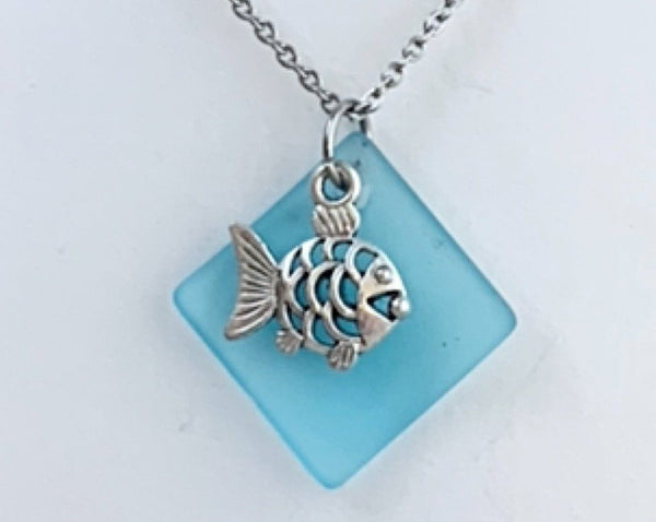 Fish Sea Glass Necklace