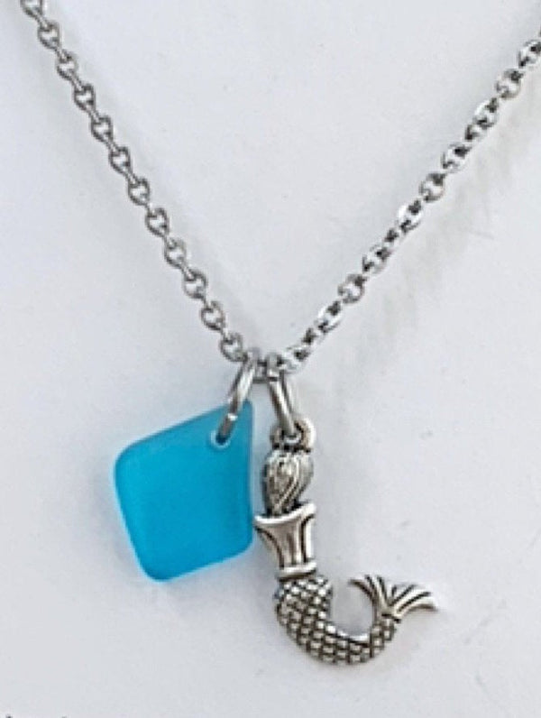Mermaid Cham duo Sea Glass Necklace
