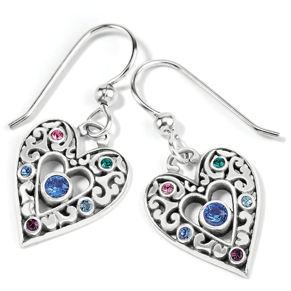 Elora Gems Heart French Wire Earrings