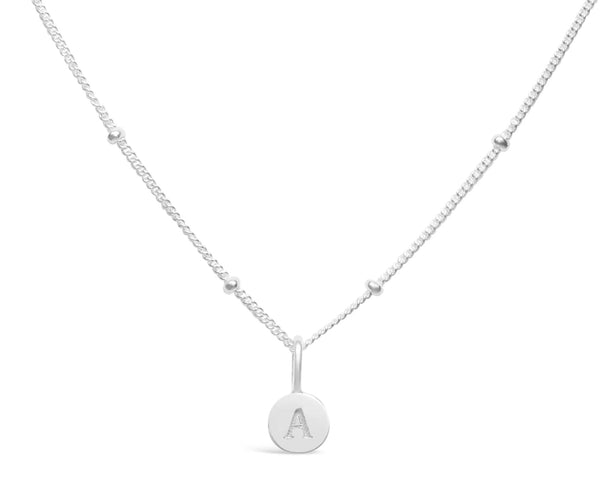 Initial Love Letter Necklace - Silver