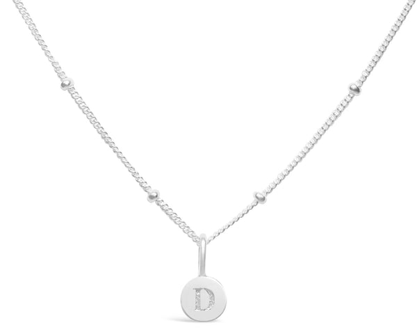Initial Love Letter Necklace - Silver
