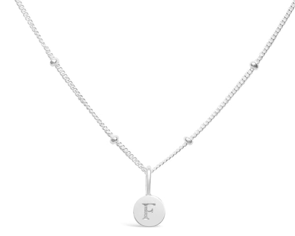 Initial Love Letter Necklace - Silver