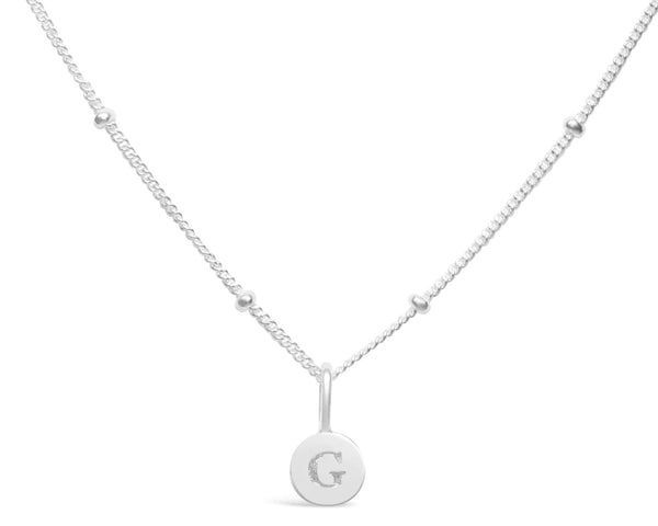 Initial Love Letter Necklace - Silver