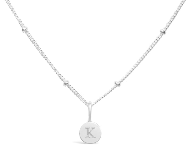 Initial Love Letter Necklace - Silver