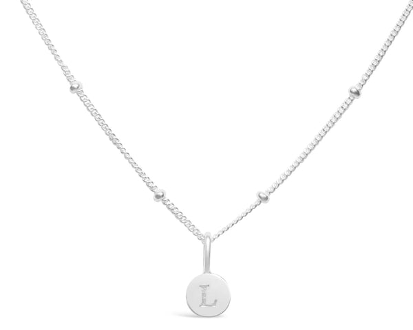 Initial Love Letter Necklace - Silver