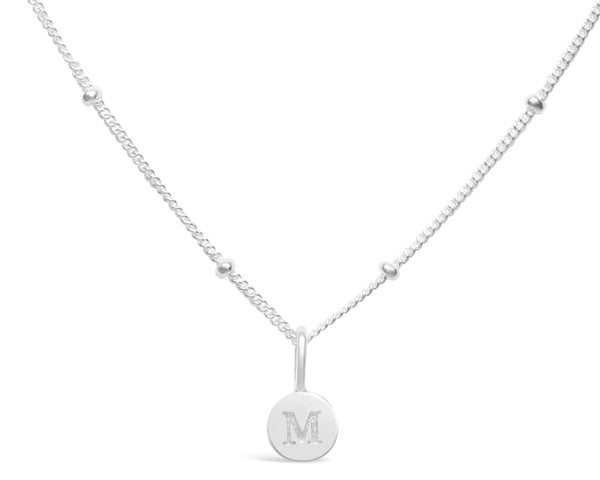 Initial Love Letter Necklace - Silver
