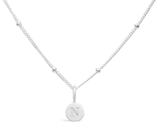 Initial Love Letter Necklace - Silver