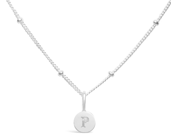 Initial Love Letter Necklace - Silver