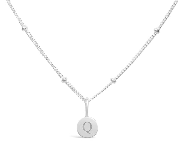 Initial Love Letter Necklace - Silver