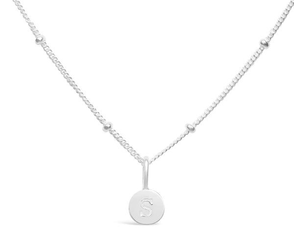 Initial Love Letter Necklace - Silver