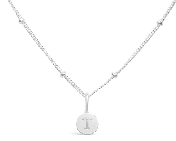 Initial Love Letter Necklace - Silver