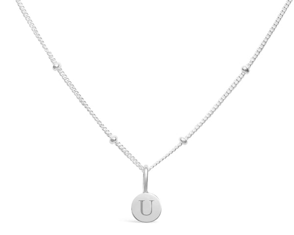 Initial Love Letter Necklace - Silver
