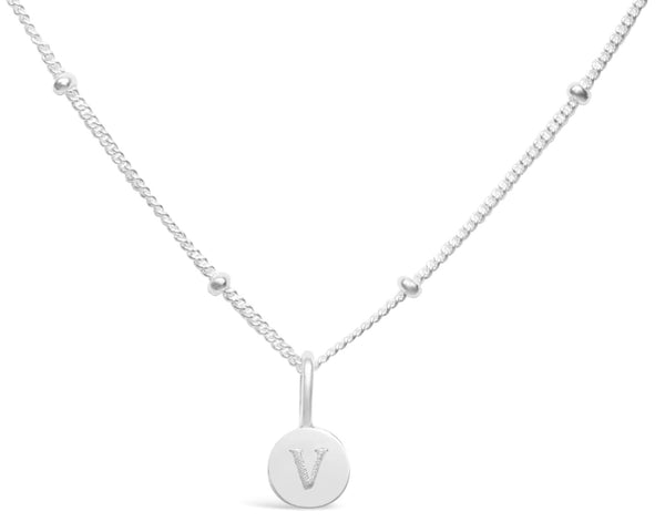 Initial Love Letter Necklace - Silver