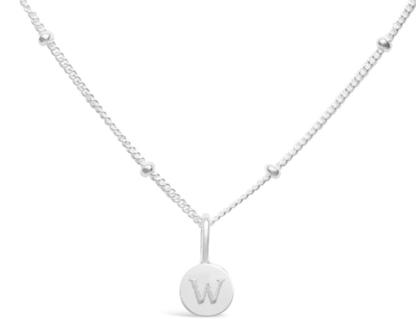 Initial Love Letter Necklace - Silver