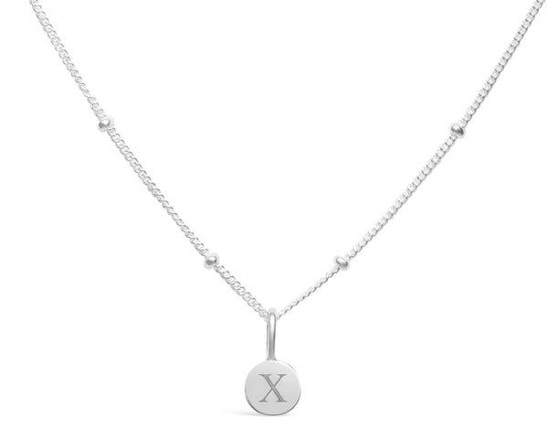Initial Love Letter Necklace - Silver