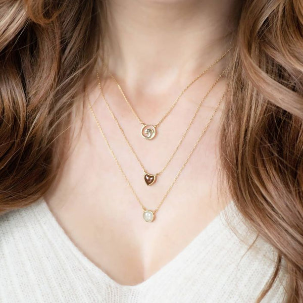 Delicate Dune Heart Necklace - Gold
