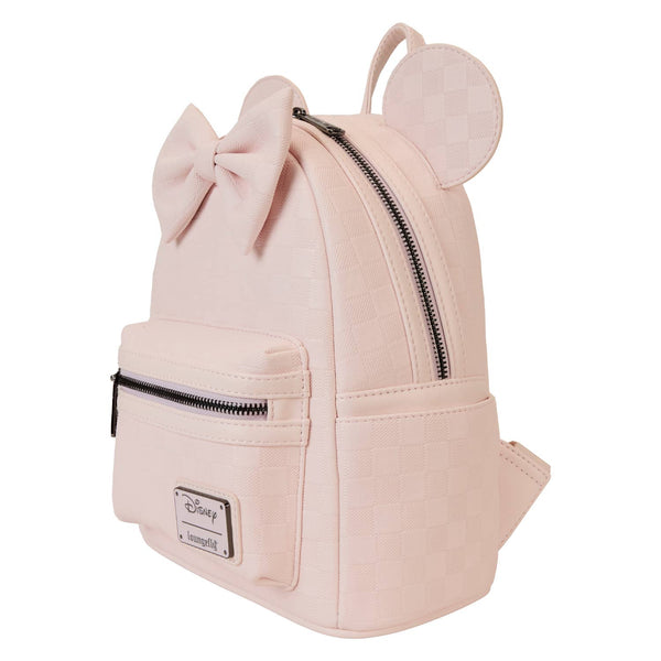 Loungefly Disney Minnie Ear Mini Backpack- Light Pink Checkered
