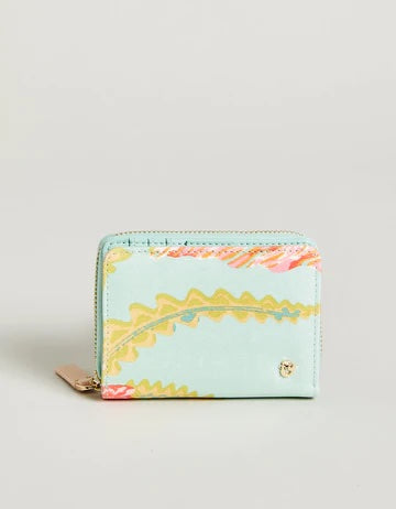 Mini Wallet - Queenie Tropical Floral Sea Foam