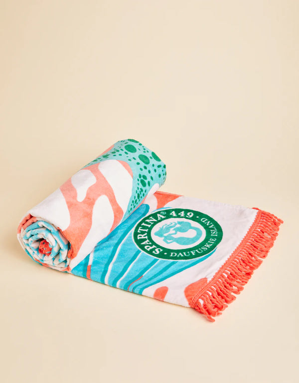 Ogeechee Sea Life Coral Beach Towel