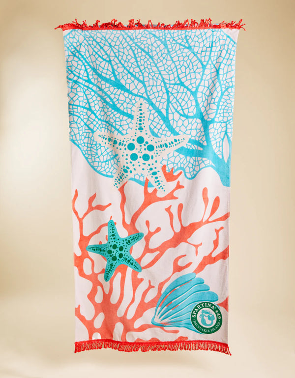 Ogeechee Sea Life Coral Beach Towel