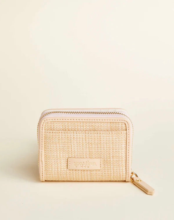 Boho Mini Zip Wallet Palm Tree - Beige Khaki