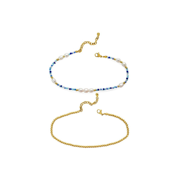 Here's the Skinny - Colors of the Sea Anklet Set - Bella Blues