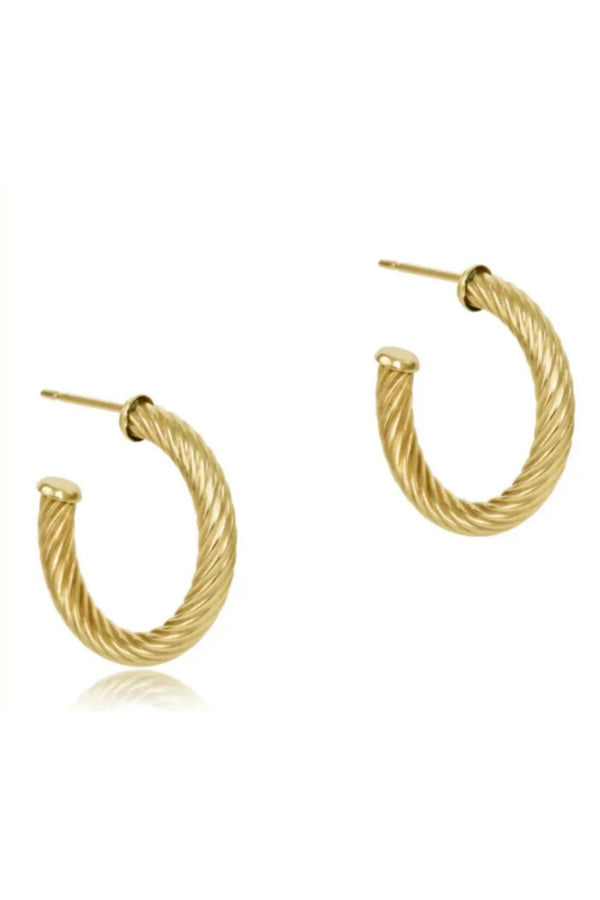 Round Gold 1.125" Post Hoop - 4mm Textured