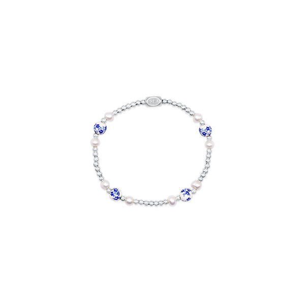 Mediterrean Floral Stretch Beaded Bracelet