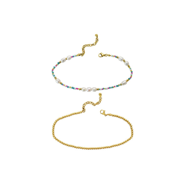 Here's the Skinny - Colors of the Sea Anklet Set - Carnivale