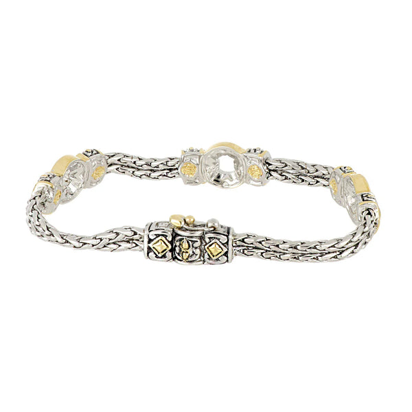 Antiqua Collection - Gold Circle Three Station Bracelet