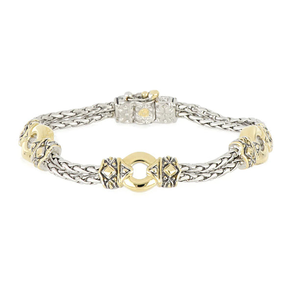 Antiqua Collection - Gold Circle Three Station Bracelet