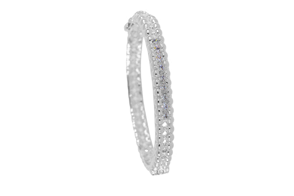 Beaded Collection 2 Row Bracelet Colored Stones - Crystal