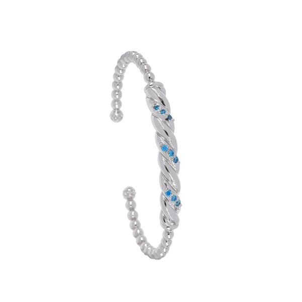 Desejo Cuff Bracelet Pave Twisted Rhodium