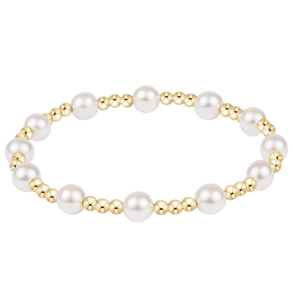 Pearl Sincerity Pattern  Bracelet - 6mm Gold