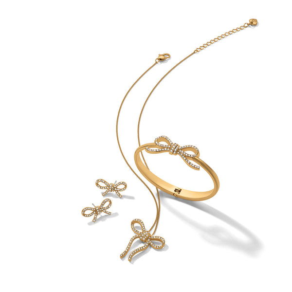 Illumina Bow Gold Hinge Bangle