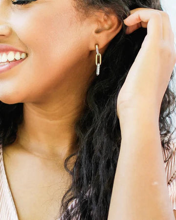 Diamante - Three Link Pavé Earrings