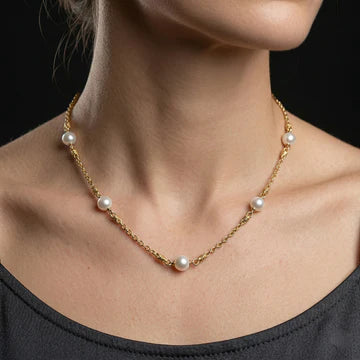 Pedra do Mar 5 Pearl Necklace - Gold