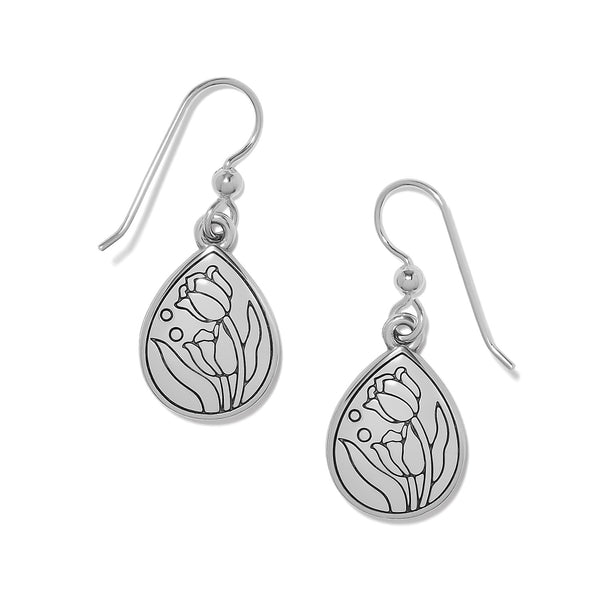 La Tulipe Noir French Wire Earrings