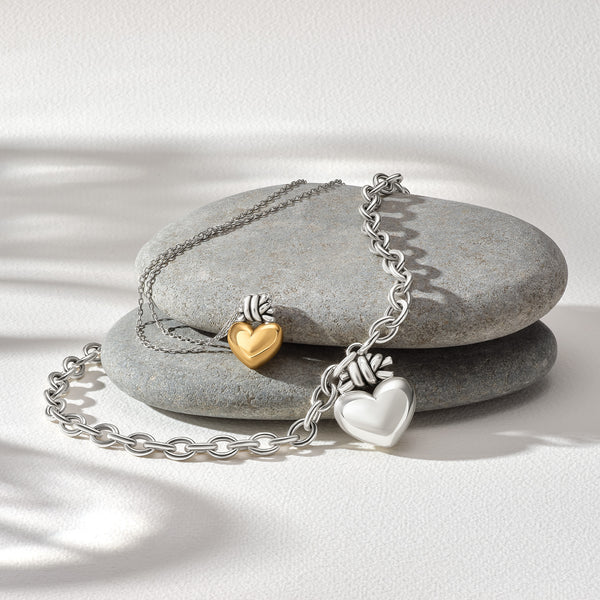 Interlok Love Knot Large Heart Necklace